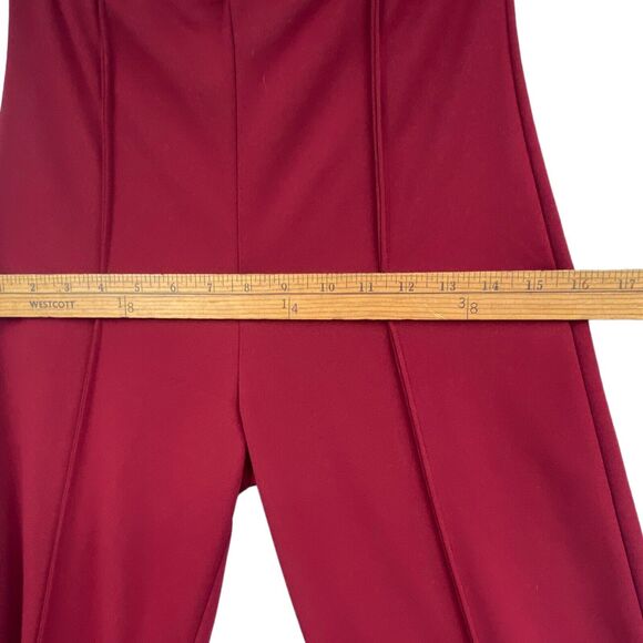 VTG 70s Bell Bottom Pants M Red High Rise Disco Wide Leg Palazzo Retro Leisure - Picture 10 of 12